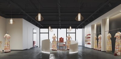现代婚纱摄影服装店3D模型下载